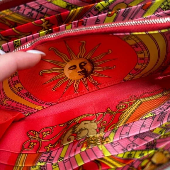 ☀️Hermès☀️Silk'In Classic Epsom Long Wallet Rose Jaipur Astrologie Nouvelle
